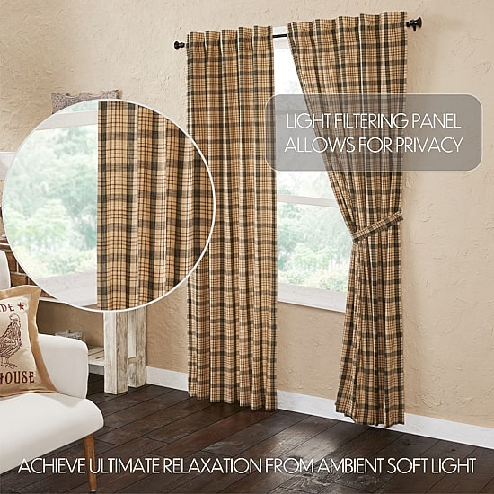 Vhc Brands Cider Mill Rod Pocket Light-Filtering Set of 2 Curtain Panel