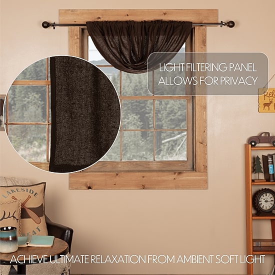 Vhc Brands Cotton Burlap Light-Filtering Rod Pocket Single Balloon Shade