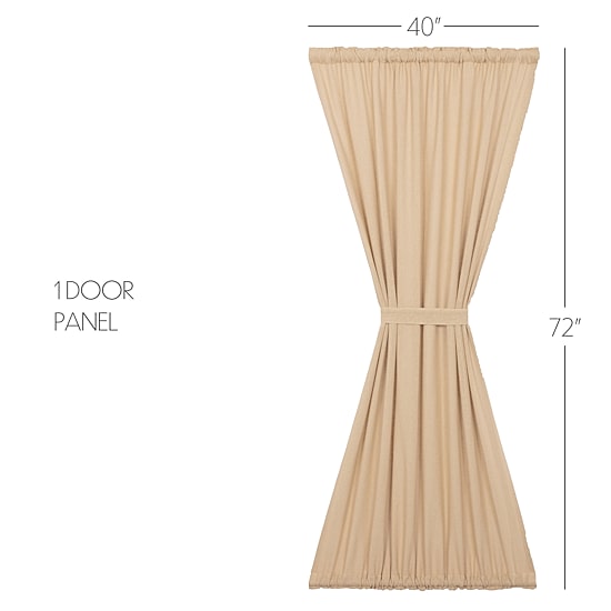 Vhc Brands Cotton Burlap Light-Filtering Rod Pocket Single Door Panel Curtain