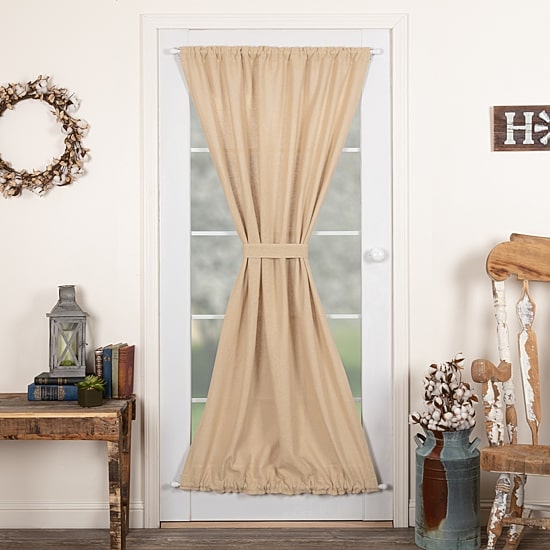 Vhc Brands Cotton Burlap Light-Filtering Rod Pocket Single Door Panel Curtain