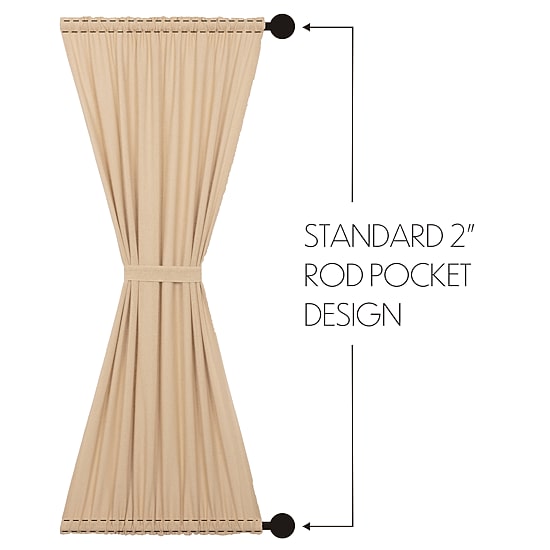 Vhc Brands Cotton Burlap Light-Filtering Rod Pocket Single Door Panel Curtain