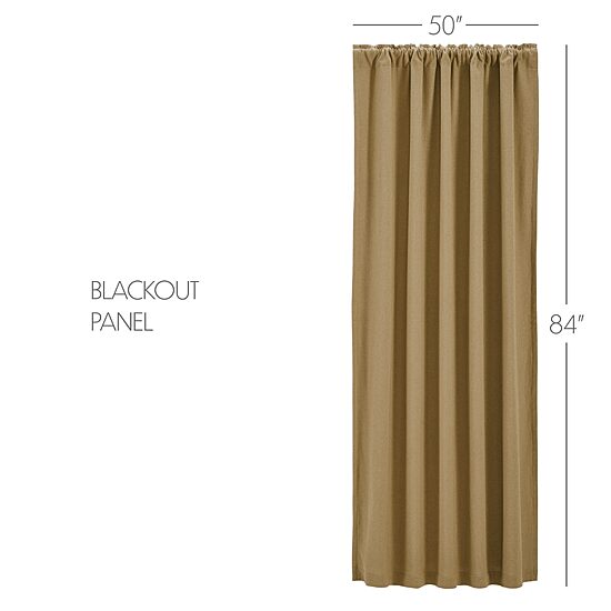 Vhc Brands Cotton Burlap Rod Pocket Blackout Single Curtain Panel
