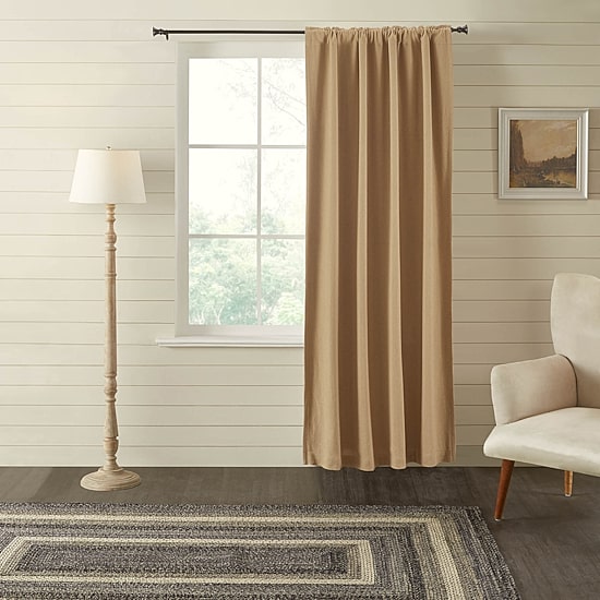 Vhc Brands Cotton Burlap Rod Pocket Blackout Single Curtain Panel