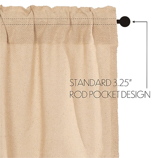 Vhc Brands Cotton Burlap Rod Pocket Light-Filtering Set of 2 Curtain Panel