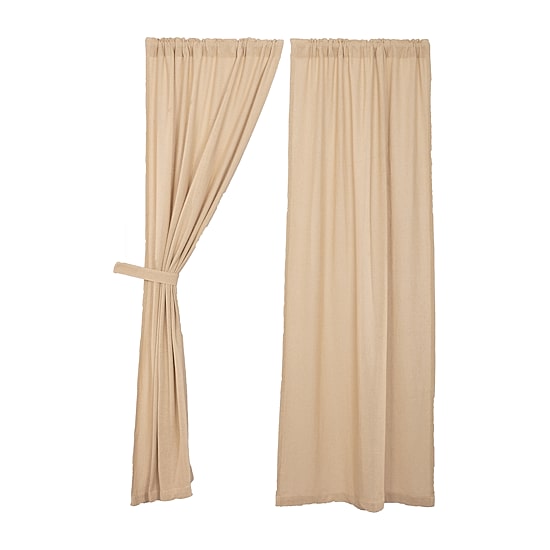 Vhc Brands Cotton Burlap Rod Pocket Light-Filtering Set of 2 Curtain Panel