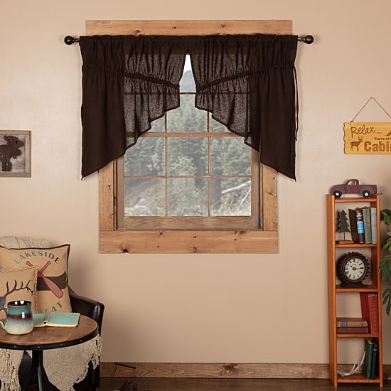 Vhc Brands Cotton Burlap Prairie Swag Rod Pocket Tailored Valance