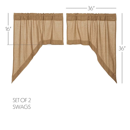 Vhc Brands Cotton Burlap Swag Rod Pocket Tailored Valance