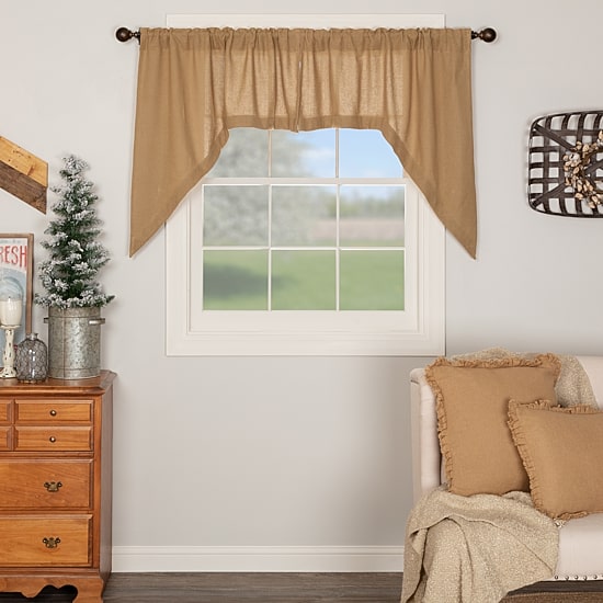 Vhc Brands Cotton Burlap Swag Rod Pocket Tailored Valance
