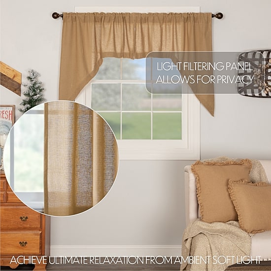 Vhc Brands Cotton Burlap Swag Rod Pocket Tailored Valance