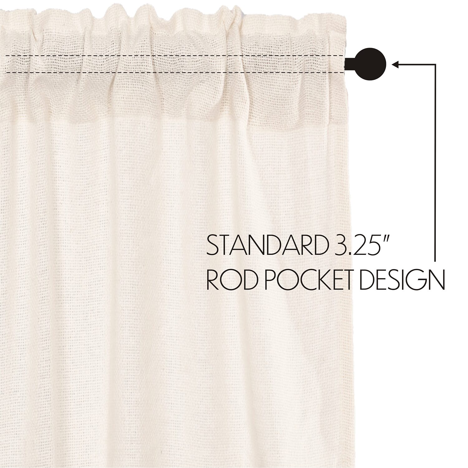 Vhc Brands Cotton Burlap Swag Rod Pocket Tailored Valance