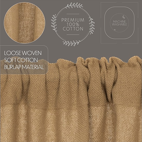 Vhc Brands Cotton Burlap Swag Rod Pocket Tailored Valance