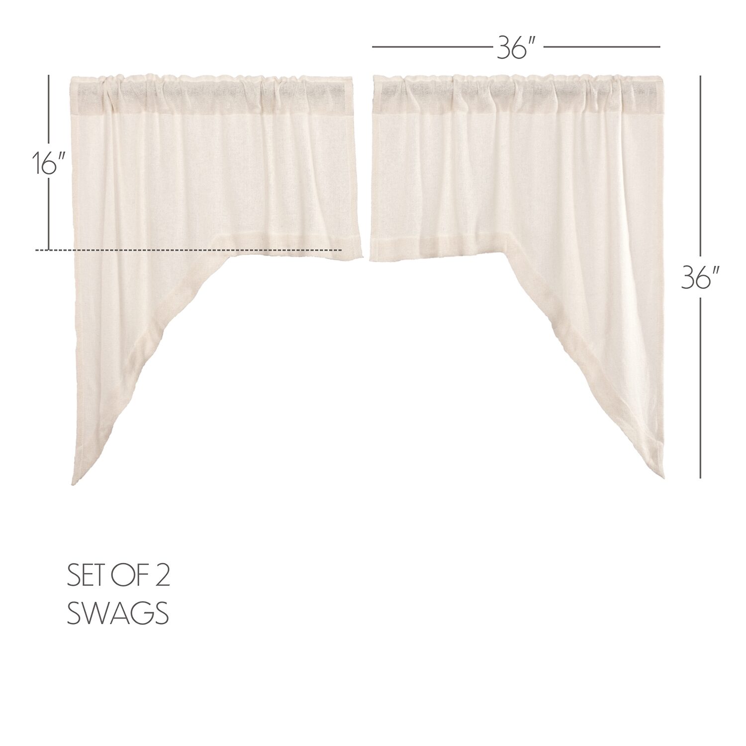 Vhc Brands Cotton Burlap Swag Rod Pocket Tailored Valance