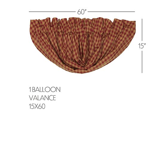Vhc Brands Country Check Light-Filtering Rod Pocket Single Balloon Shade