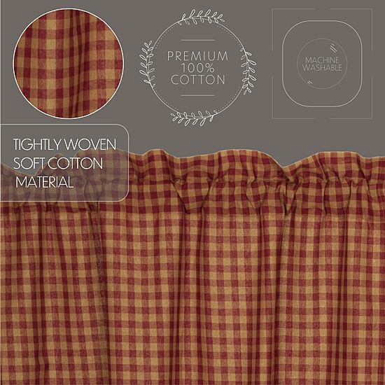 Vhc Brands Country Check Light-Filtering Rod Pocket Single Balloon Shade