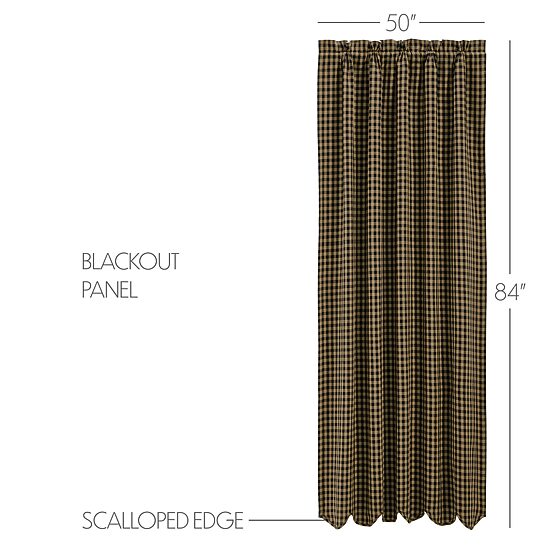 Vhc Brands Country Check Rod Pocket Blackout Single Curtain Panel