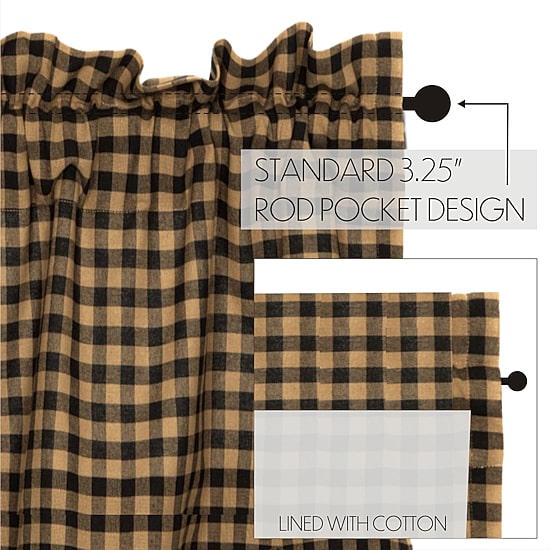 Vhc Brands Country Check Swag Rod Pocket Scallop Valance