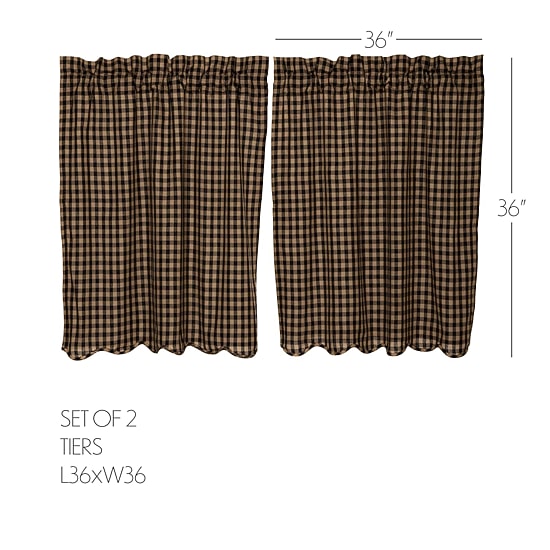 Vhc Brands Country Check 2-pc. Rod Pocket Window Tier