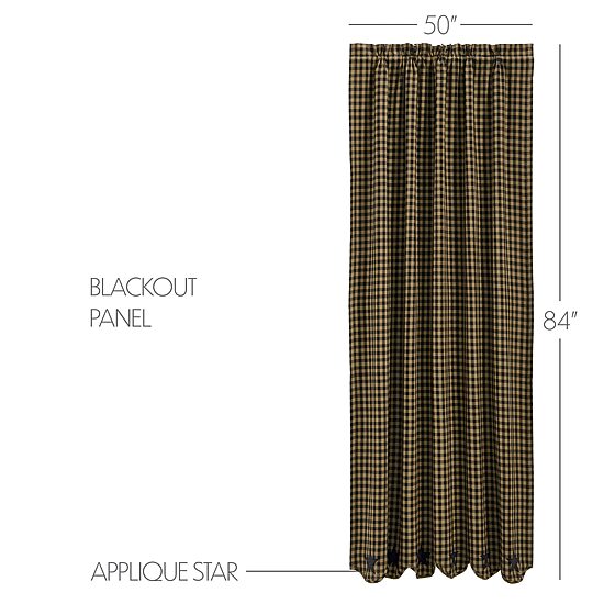 Vhc Brands Country Star Rod Pocket Blackout Single Curtain Panel