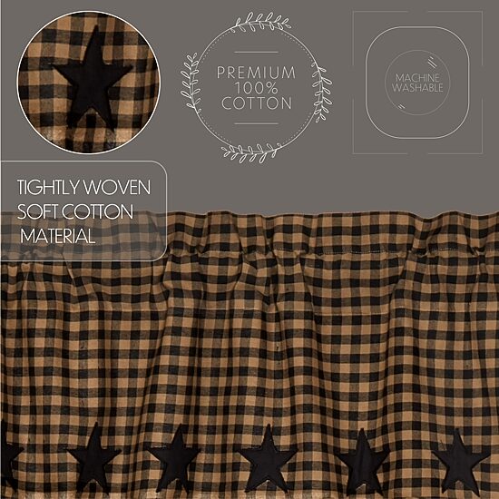 Vhc Brands Country Star Rod Pocket Blackout Single Curtain Panel