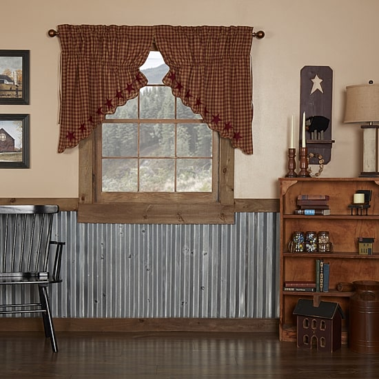 Vhc Brands Country Star Prairie Swag Rod Pocket Scallop Valance