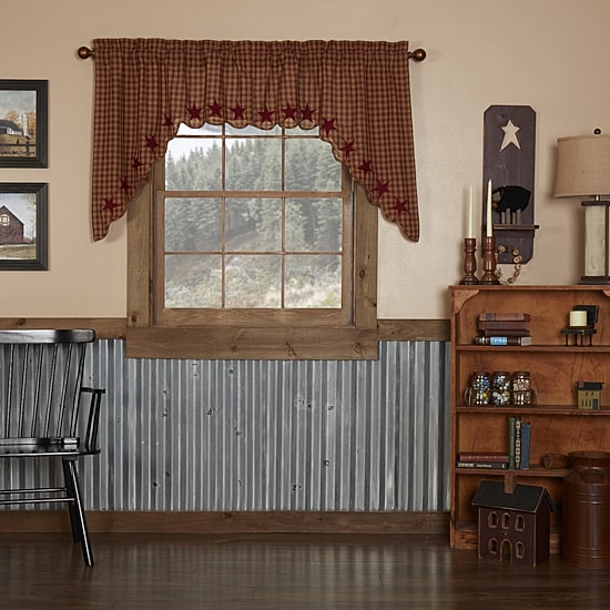 Vhc Brands Country Star Swag Rod Pocket Scallop Valance