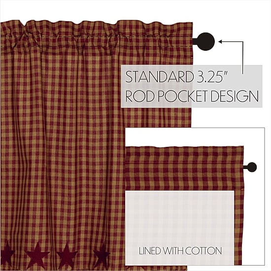 Vhc Brands Country Star Swag Rod Pocket Scallop Valance