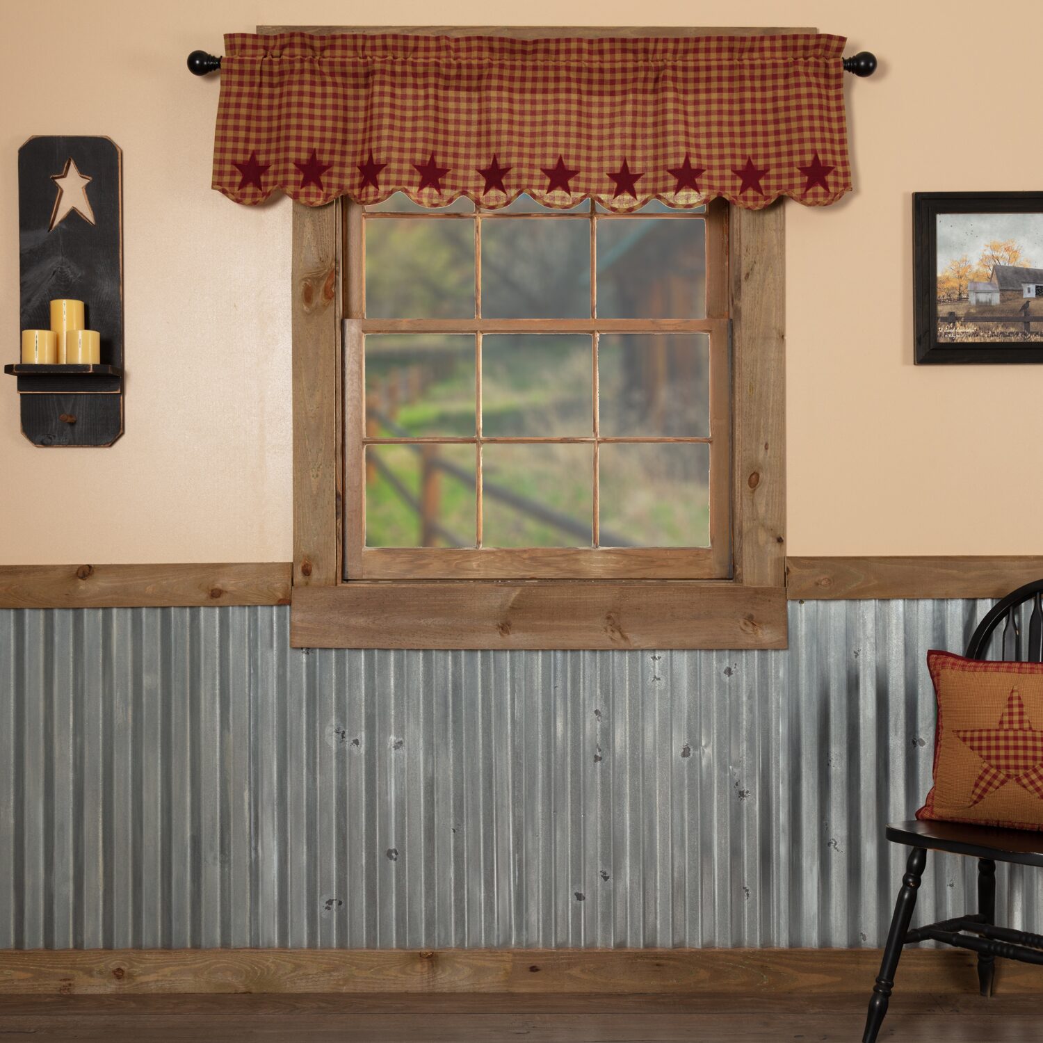 Vhc Brands Country Star Rod Pocket Scallop Valance
