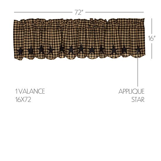 Vhc Brands Country Star Rod Pocket Scallop Valance
