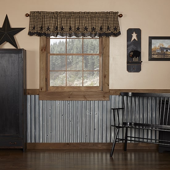 Vhc Brands Country Star Layered Rod Pocket Scallop Valance