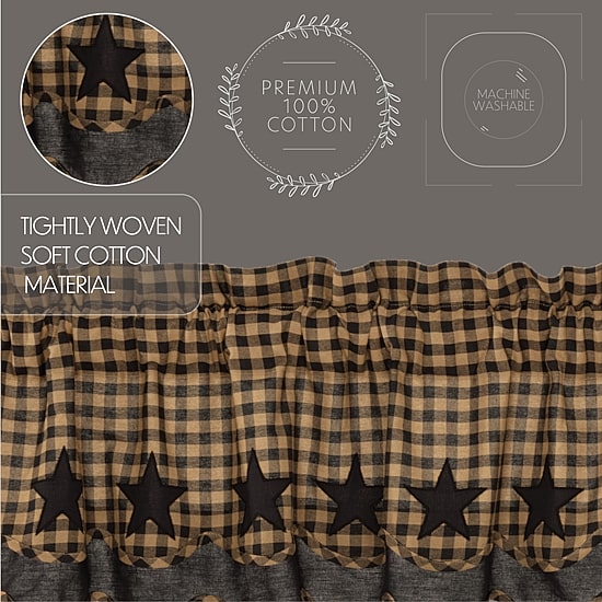 Vhc Brands Country Star Layered Rod Pocket Scallop Valance