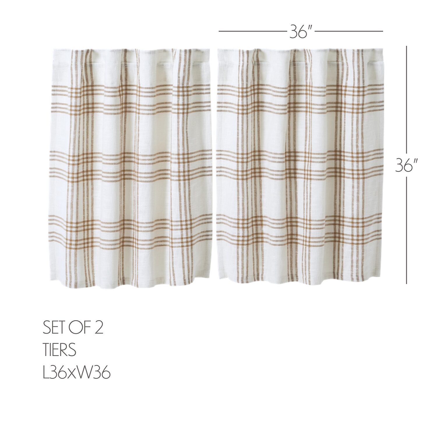 Vhc Brands Country Woven Plaid 2-pc. Rod Pocket Window Tier