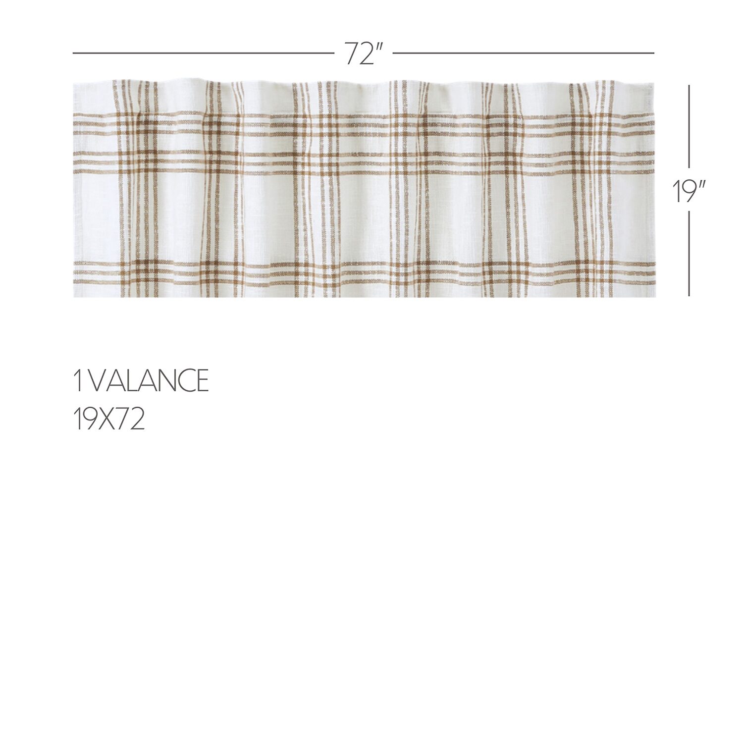 Vhc Brands Country Woven Plaid Rod Pocket Tailored Valance