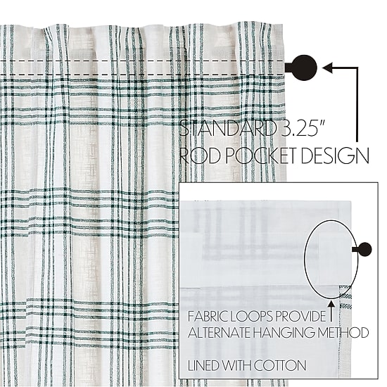 Vhc Brands Country Woven Plaid Rod Pocket Tailored Valance