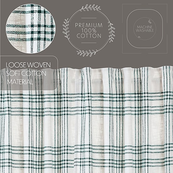 Vhc Brands Country Woven Plaid Rod Pocket Tailored Valance