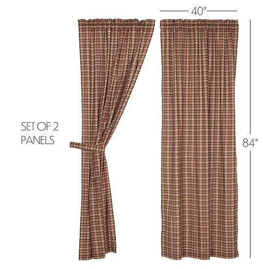 Vhc Brands Crosswoods Rod Pocket Light-Filtering Set of 2 Curtain Panel
