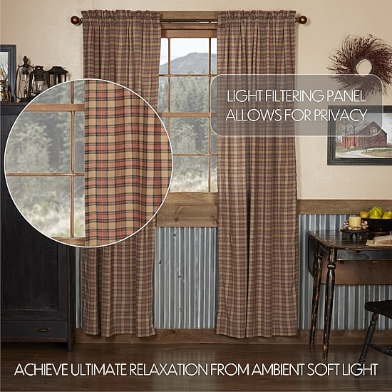 Vhc Brands Crosswoods Rod Pocket Light-Filtering Set of 2 Curtain Panel