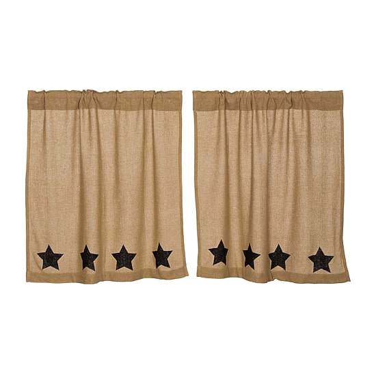 Vhc Brands Cotton Burlap Star 2-pc. Rod Pocket Window Tier