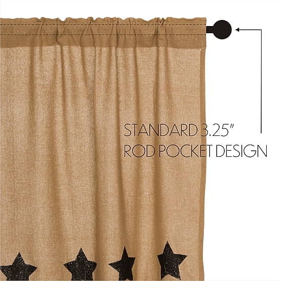 Vhc Brands Cotton Burlap Star Rod Pocket Tailored Valance