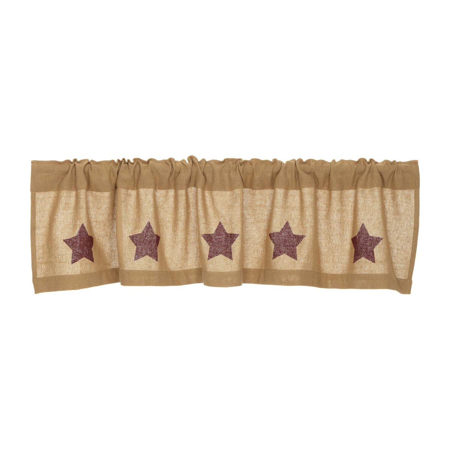 Vhc Brands Cotton Burlap Star Rod Pocket Tailored Valance