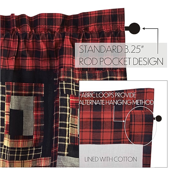 Vhc Brands Cumberland Patchwork Rod Pocket Tailored Valance