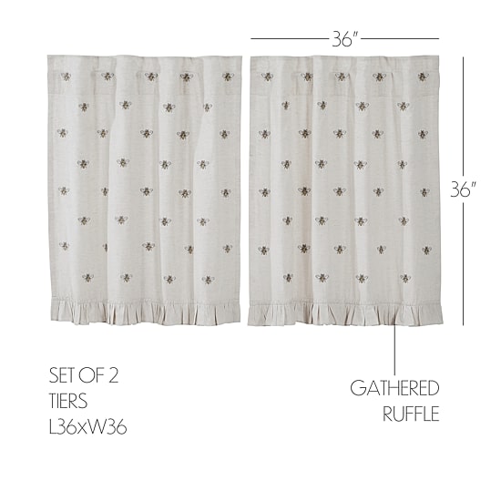 Vhc Brands Embroidered Bee 2-pc. Rod Pocket Window Tier