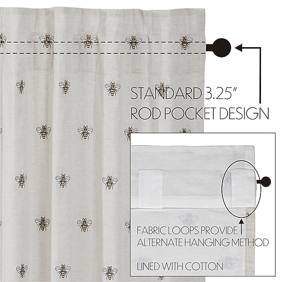 Vhc Brands Embroidered Bee 2-pc. Rod Pocket Window Tier