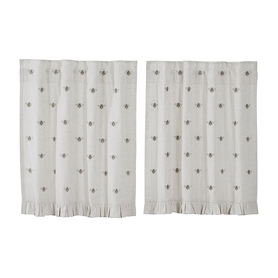 Vhc Brands Embroidered Bee 2-pc. Rod Pocket Window Tier