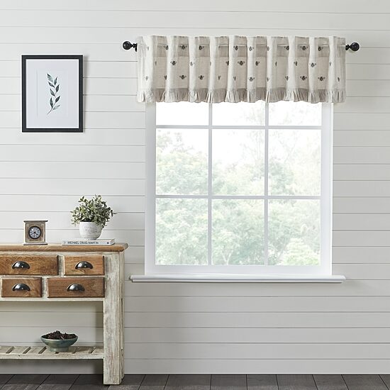 Vhc Brands Embroidered Bee Rod Pocket Tailored Valance
