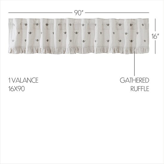 Vhc Brands Embroidered Bee Rod Pocket Tailored Valance