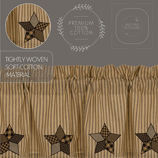 Vhc Brands Farmhouse Star Rod Pocket Tailored Valance