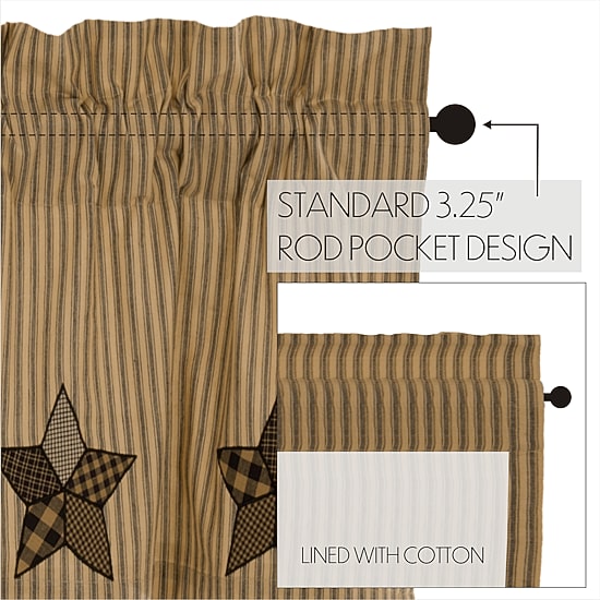 Vhc Brands Farmhouse Star Rod Pocket Tailored Valance