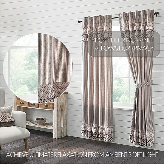 Vhc Brands Florette Rod Pocket Light-Filtering Set of 2 Curtain Panel