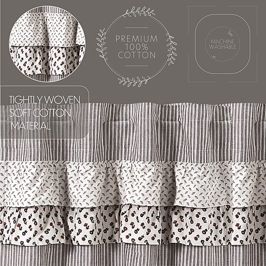 Vhc Brands Florette Rod Pocket Light-Filtering Set of 2 Curtain Panel