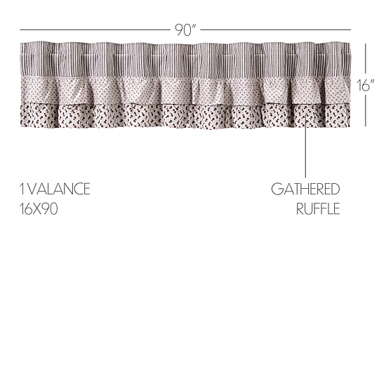 Vhc Brands Florette Rod Pocket Tailored Valance